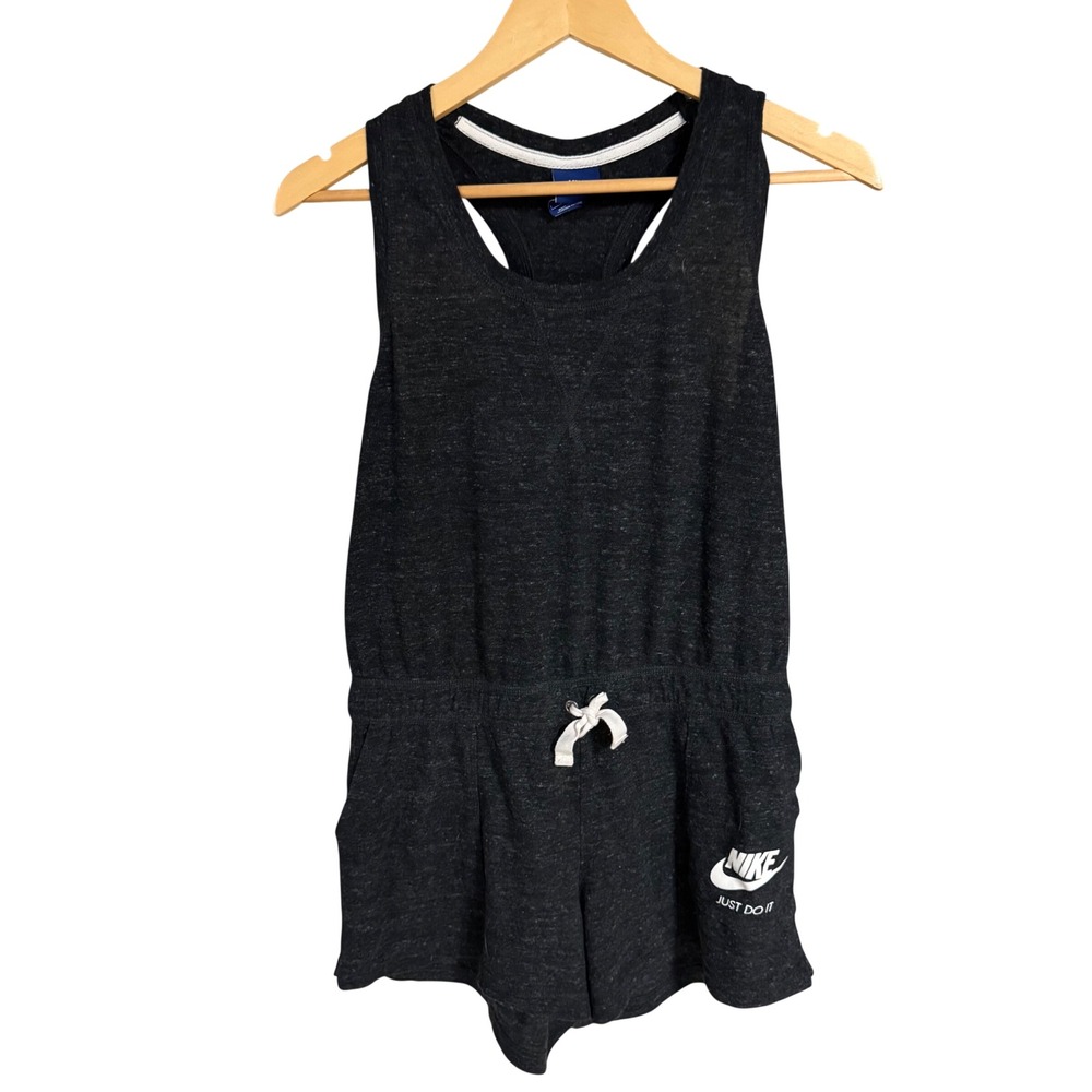 Nike Sportswear Gym Vintage Romper Charcoal Heather Grey Racerback Large